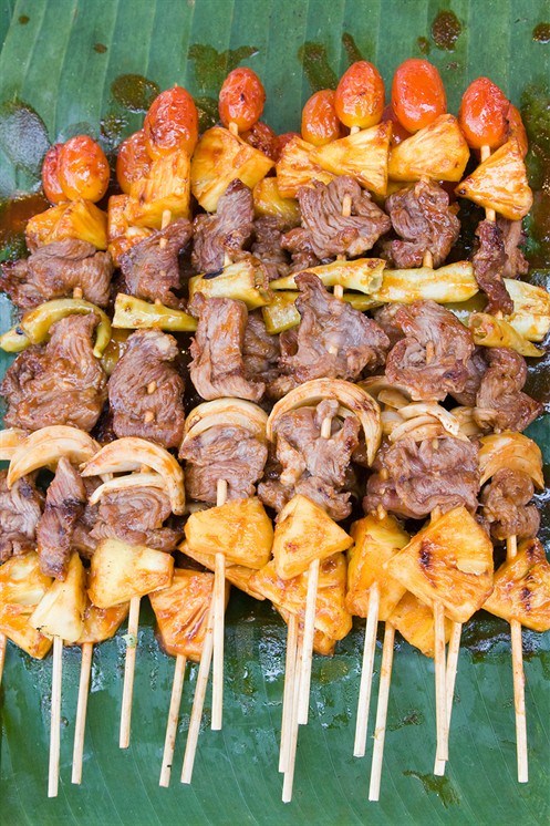 Фото рецепт Свиной шашлык с ананасами