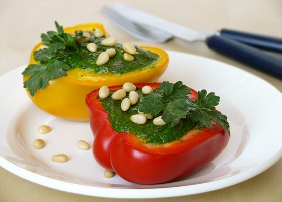 Фото рецепт Запеченые перцы с овощным фаршем