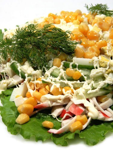 Фото рецепт Салат из крабовых палочек и капусты