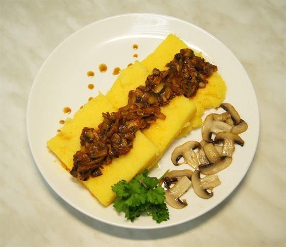 Фото рецепт Полента с грибами