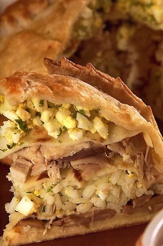 Фото рецепт Курник из кефирного теста