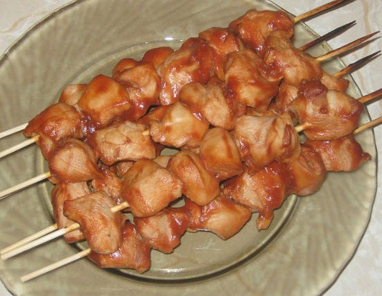 Фото рецепт Куриный шашлык в духовке
