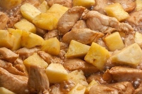 Фото рецепт Курица с ананасами и лаймом