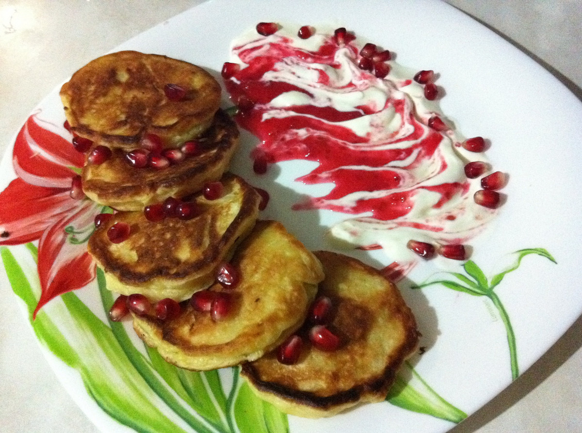 Фото рецепт Оладьи с яблоком и кокосом