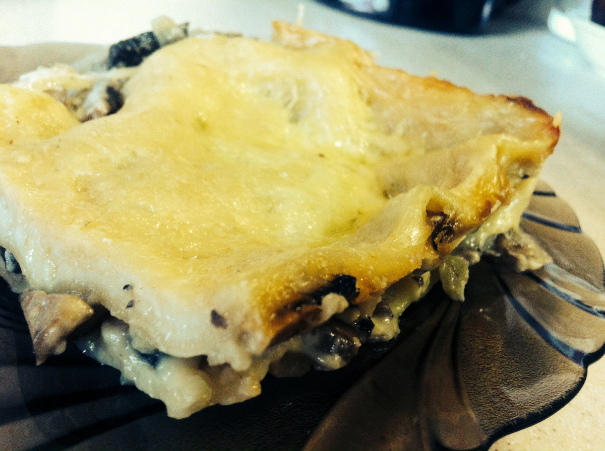 Фото рецепт Лазанья с шампиньонами и сыром