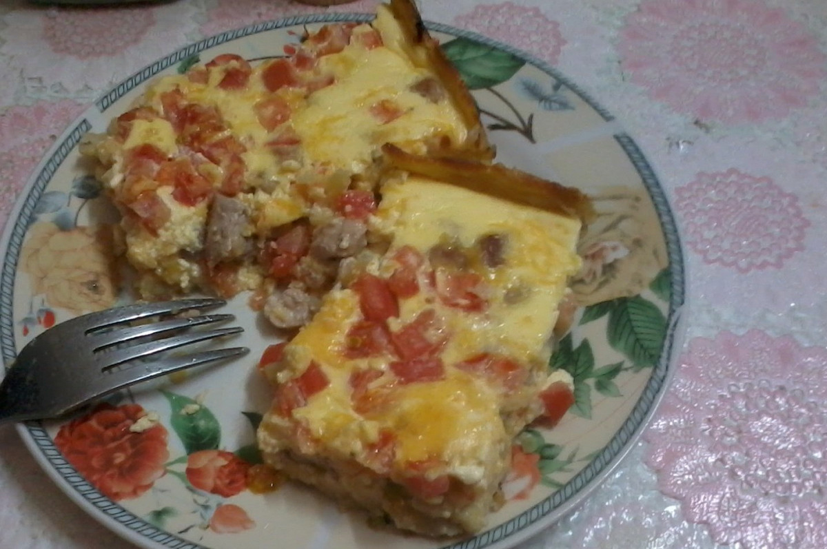 Фото рецепт Картофельный пирог с курицей