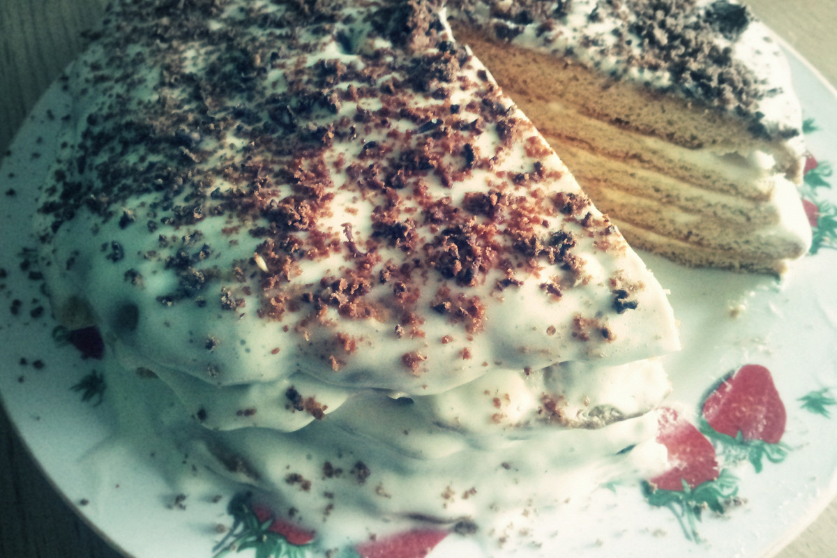 Фото рецепт Торт медовый «Рыжик»