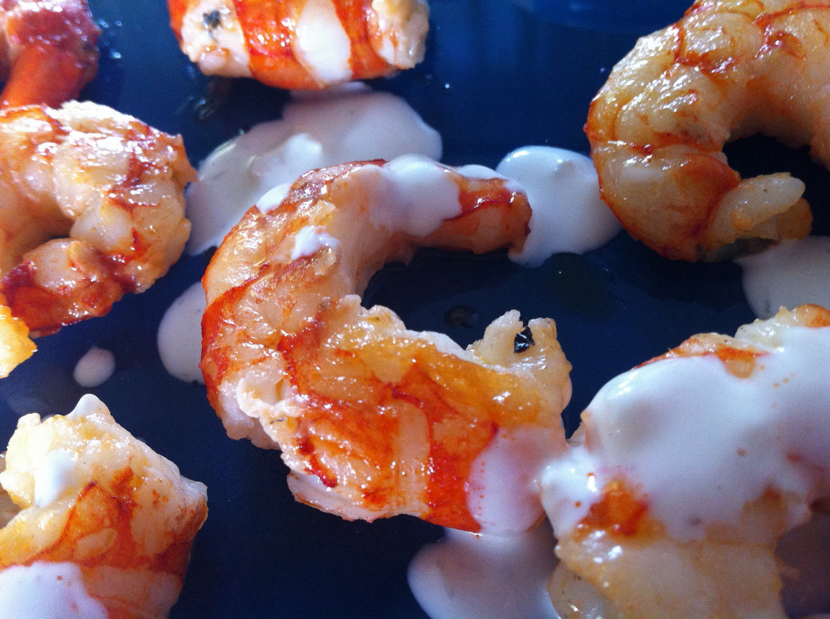 Фото рецепт Креветки с лимонно-чесночным соусом