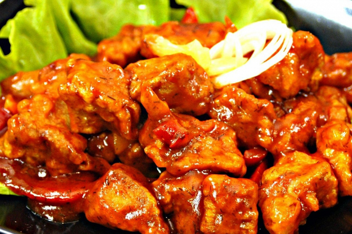 Фото рецепт Свинина, тушеная с болгарским перцем