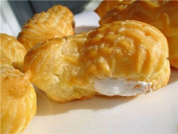 Фото рецепт Эклеры с заварным белковым кремом