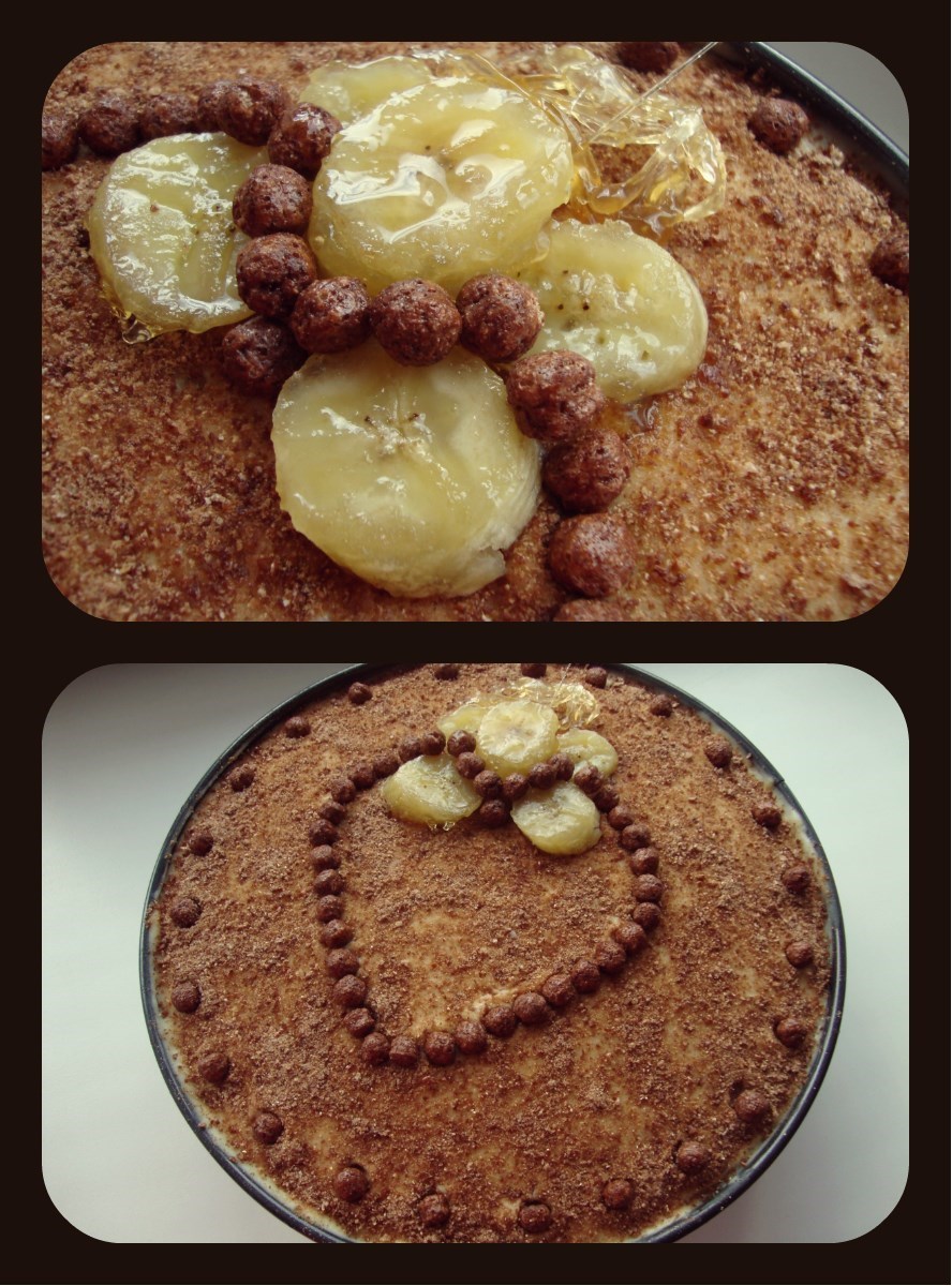 Фото рецепт Торт с бананами и лимонно-ванильным заварным кремом