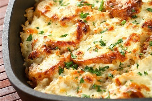 Фото рецепт Картофель с шампиньонами в сметане