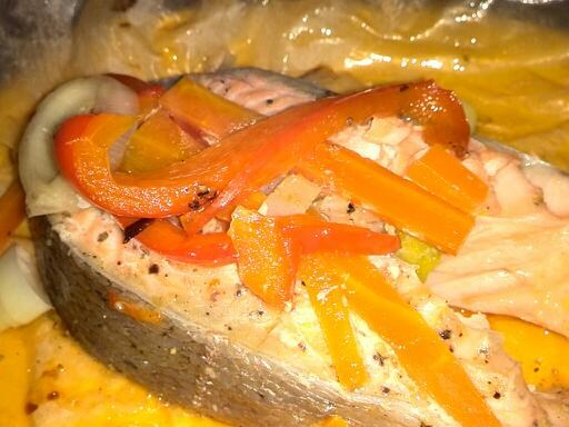 Фото рецепт Форель, запеченная в пергаменте