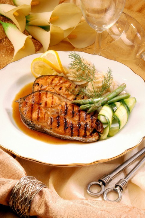 Фото рецепт Острый лосось на гриле в глазури из кленового сиропа