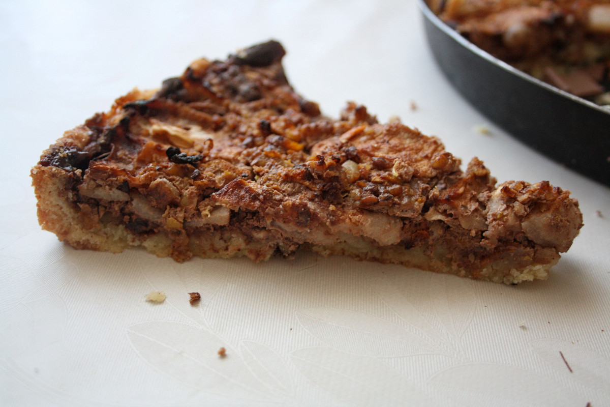 Фото рецепт Яблочно-шоколадный пирог