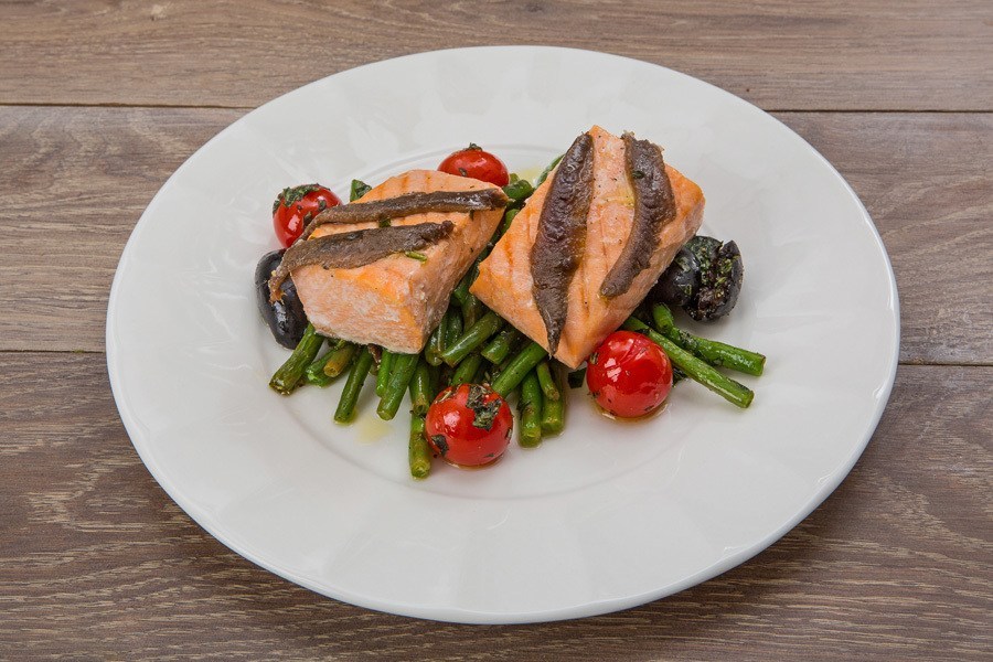 Фото рецепт Форель с овощами