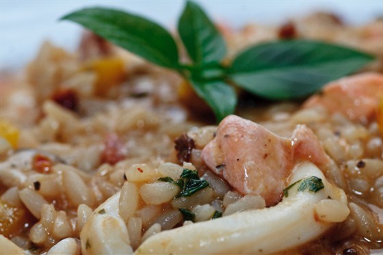 Фото рецепт Ризотто с лососем и укропом