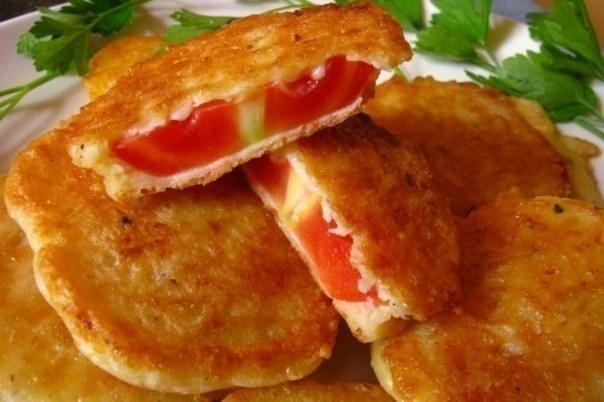 Фото рецепт Жареные помидоры в сырном кляре