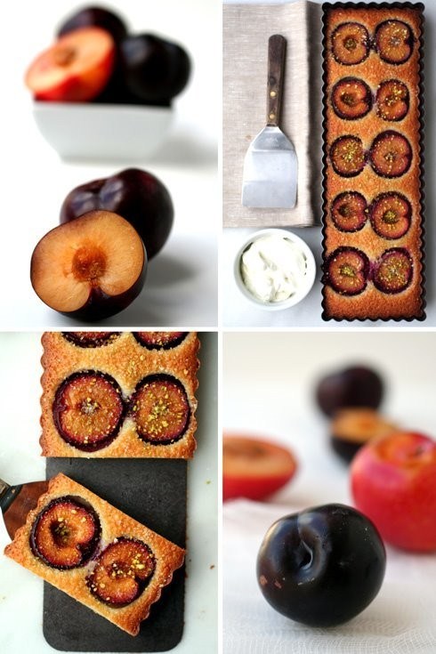 Фото рецепт Клафути с шоколадом и сливами