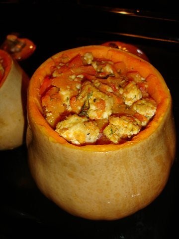 Фото рецепт Тыква фаршированная куриным филе