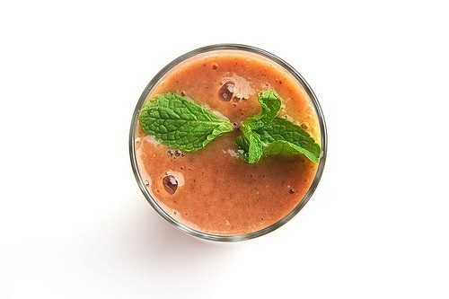 Фото рецепт Мятно-клубничный смузи