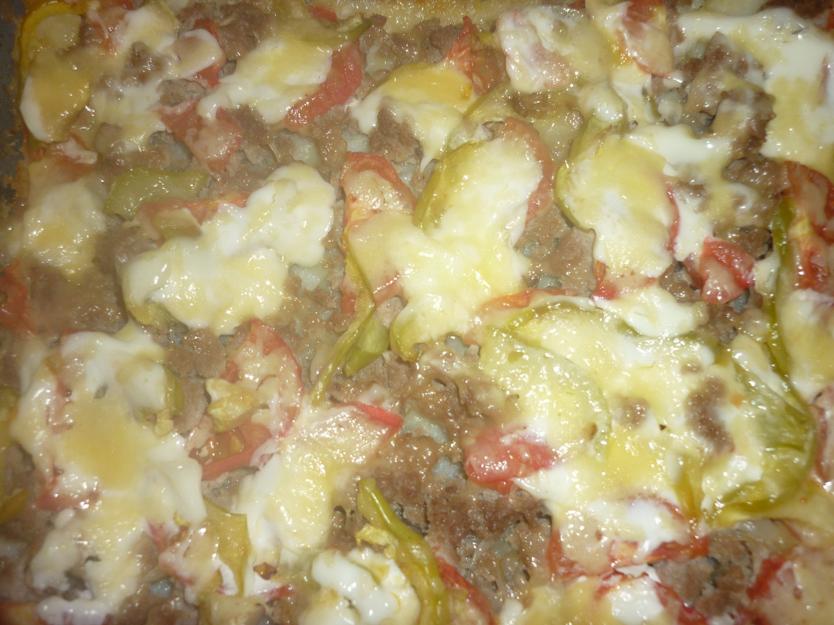 Фото рецепт Овощная слоеная запеканка с мясом и сыром