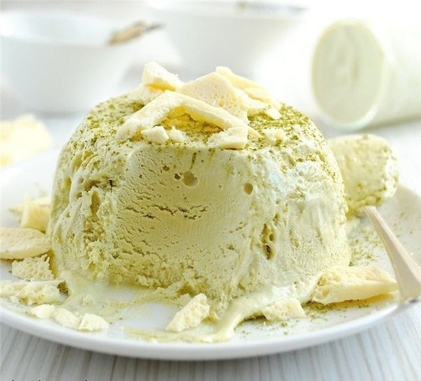 Фото рецепт Парфе с белым шоколадом и чаем матча