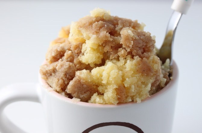 Фото рецепт Сметанный кекс с корицей в микроволновке