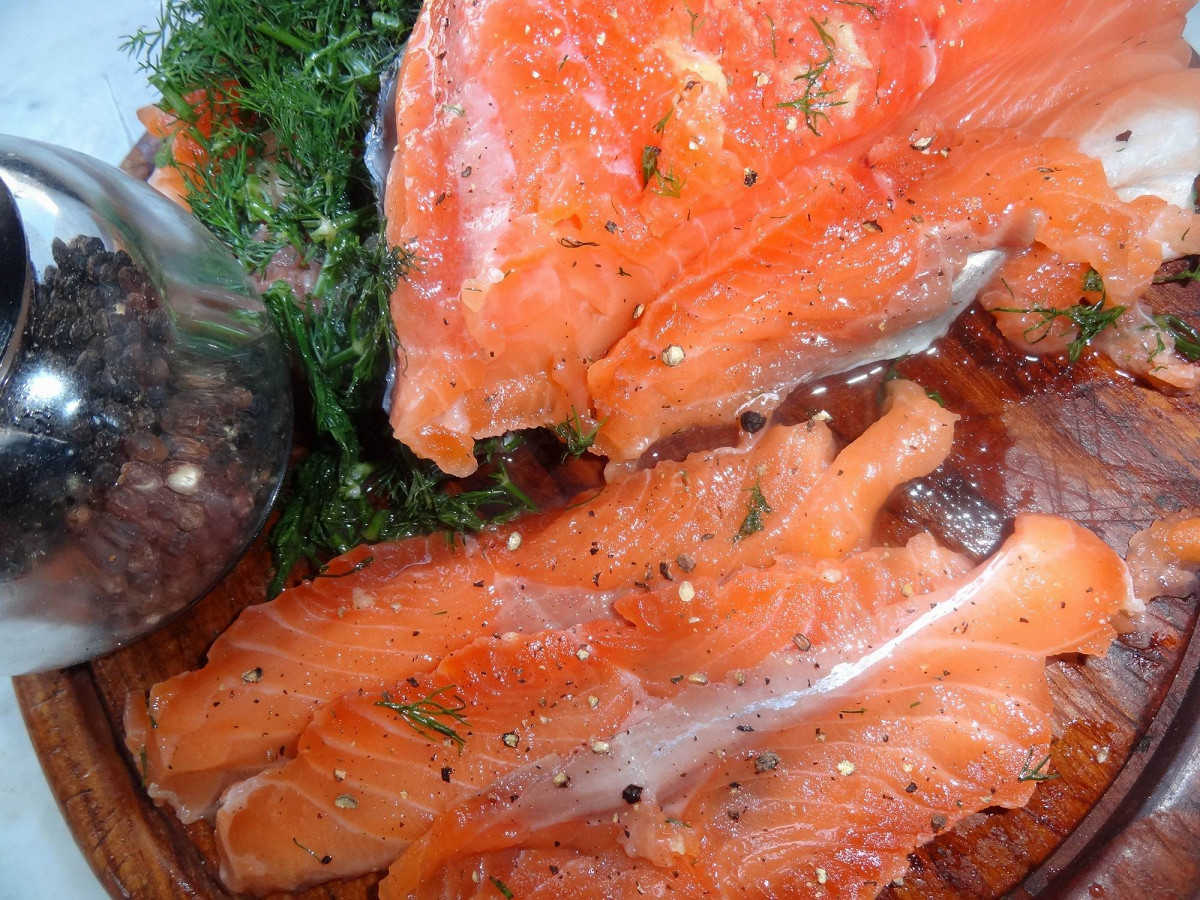 Фото рецепт Лосось малосольный в укропе