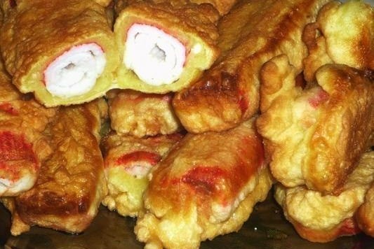 Фото рецепт Фаршированные крабовые палочки в кляре