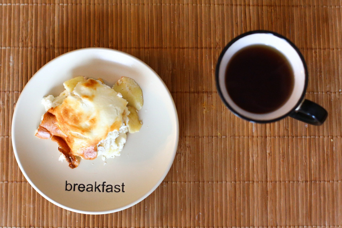 Фото рецепт Творожно-яблочная запеканка со сметаной