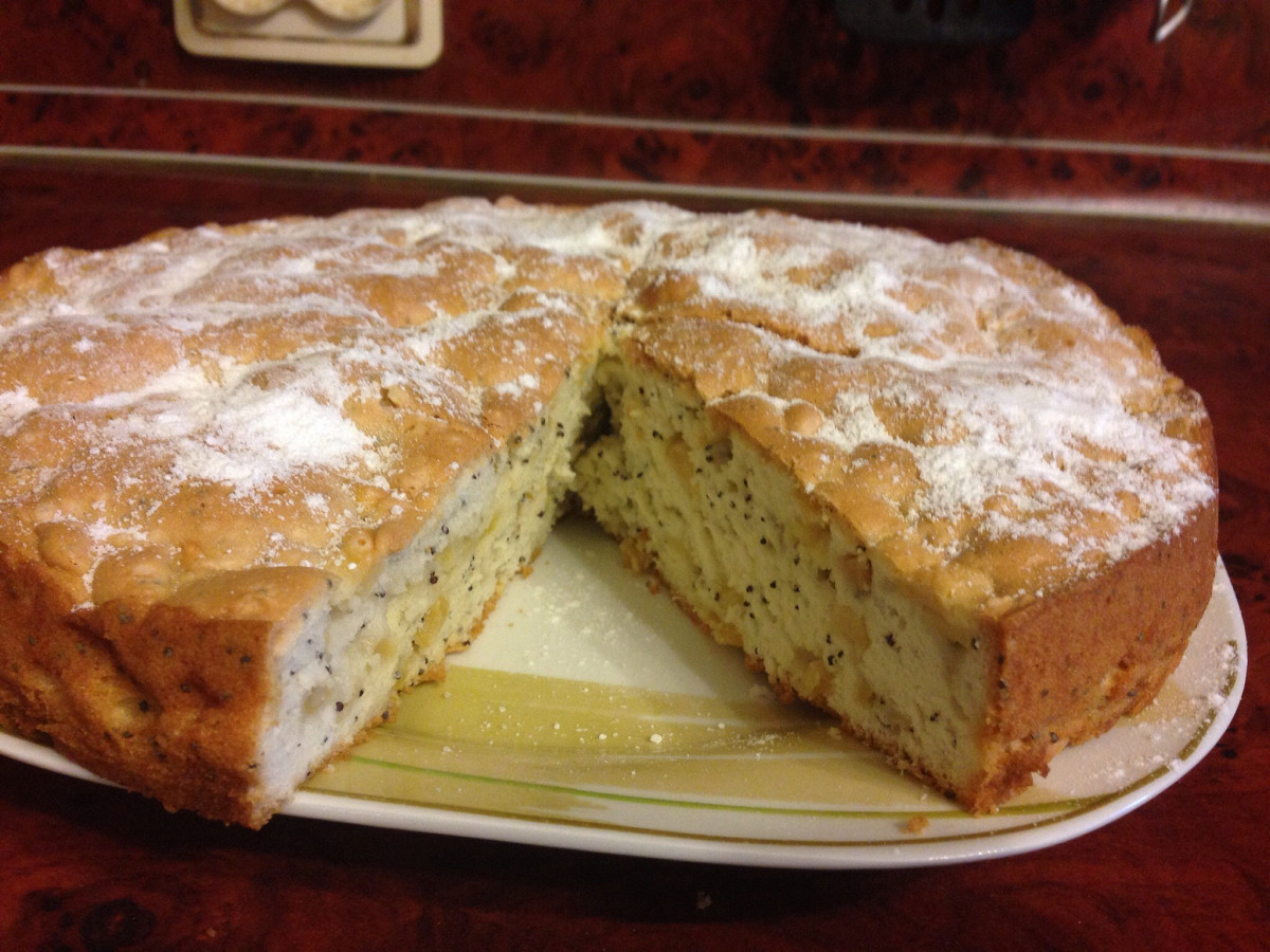 Фото рецепт Пирог с яблоками и маком