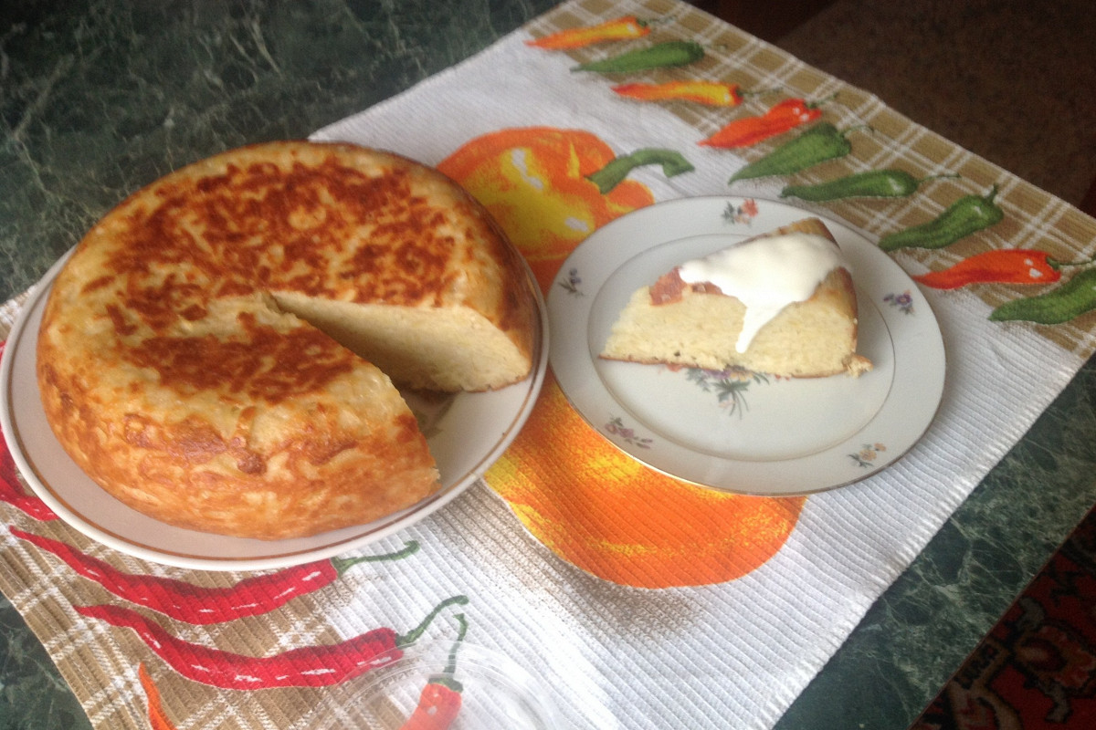 Фото рецепт Пирог картофельный в мультиварке