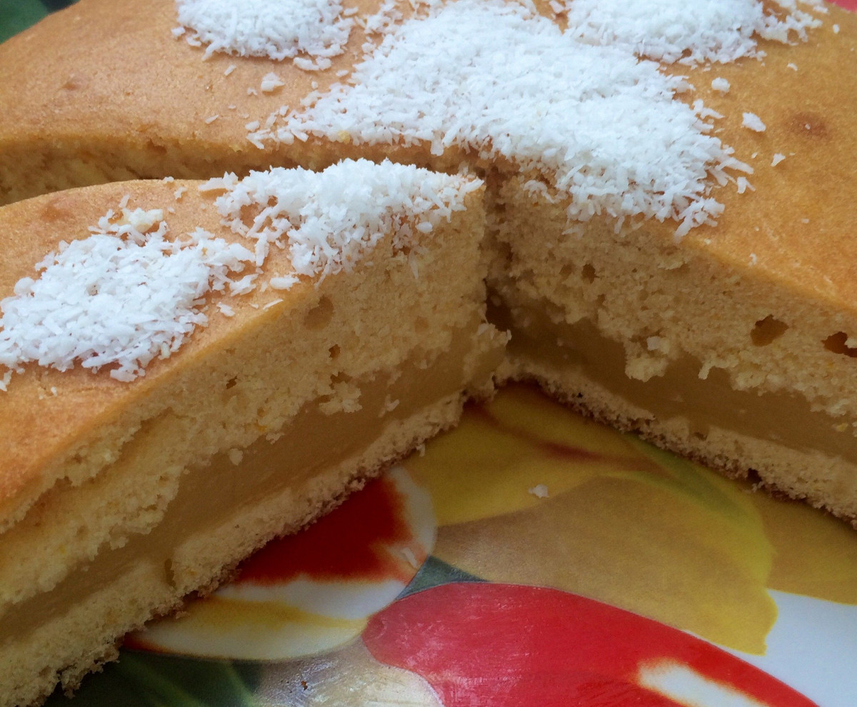 Фото рецепт Апельсиновый пирог с кремом