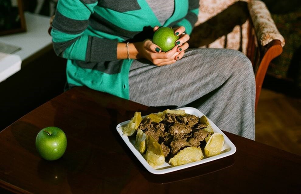 Фото рецепт Печень с яблоками