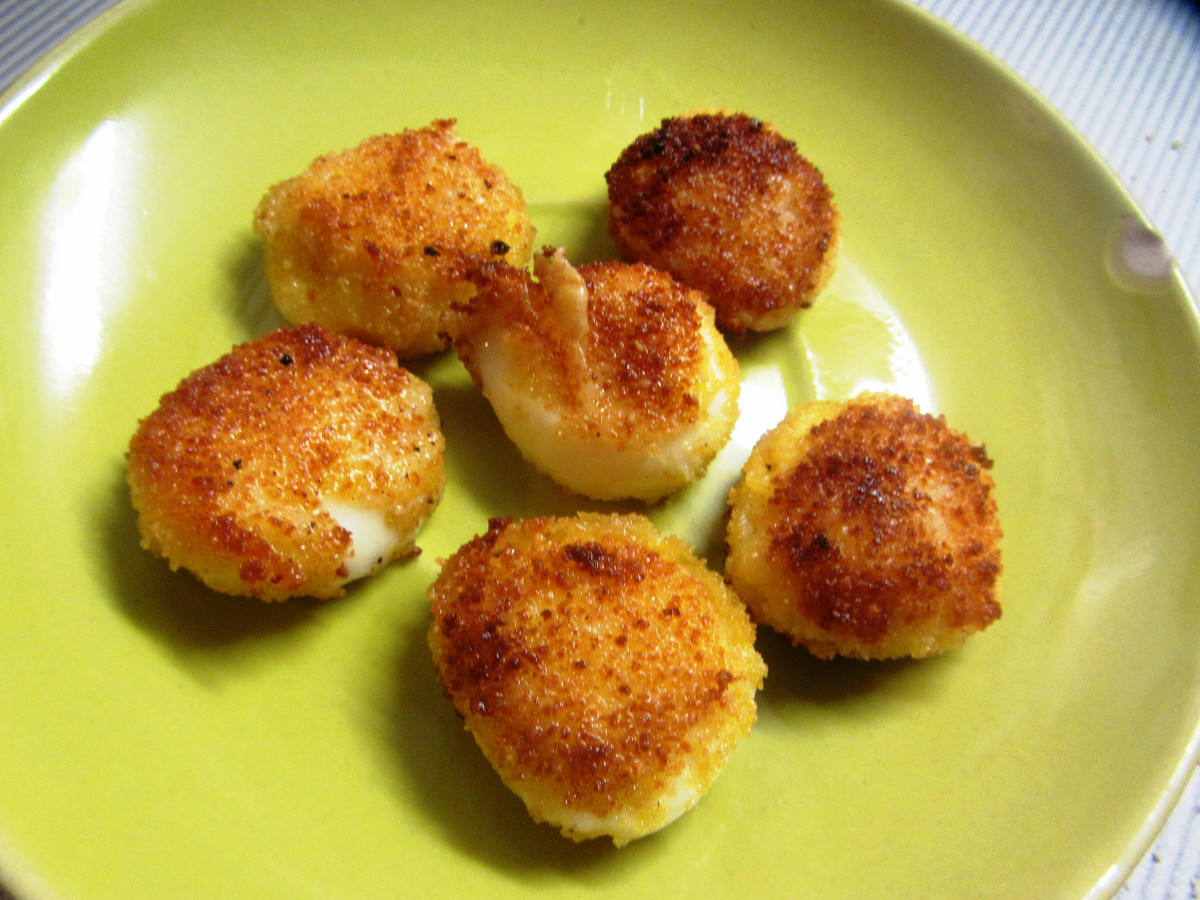 Фото рецепт Жареные шарики из моцареллы