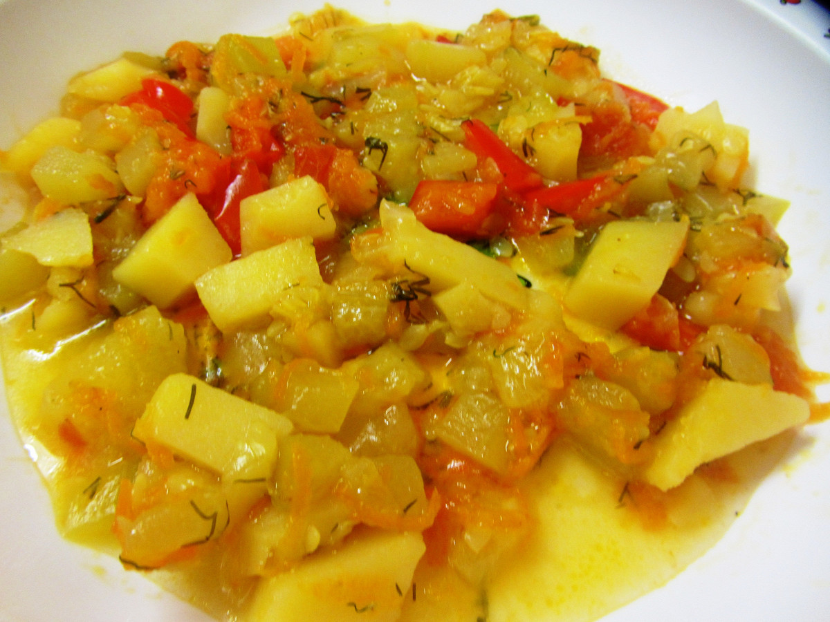 Фото рецепт Летнее овощное рагу с картофелем в мультиварке