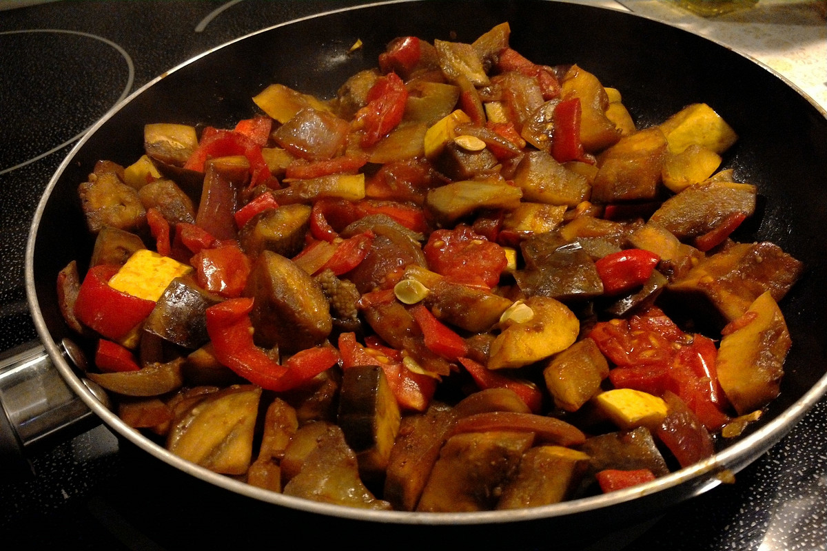 Фото рецепт Овощи в красном вине и соевом соусе