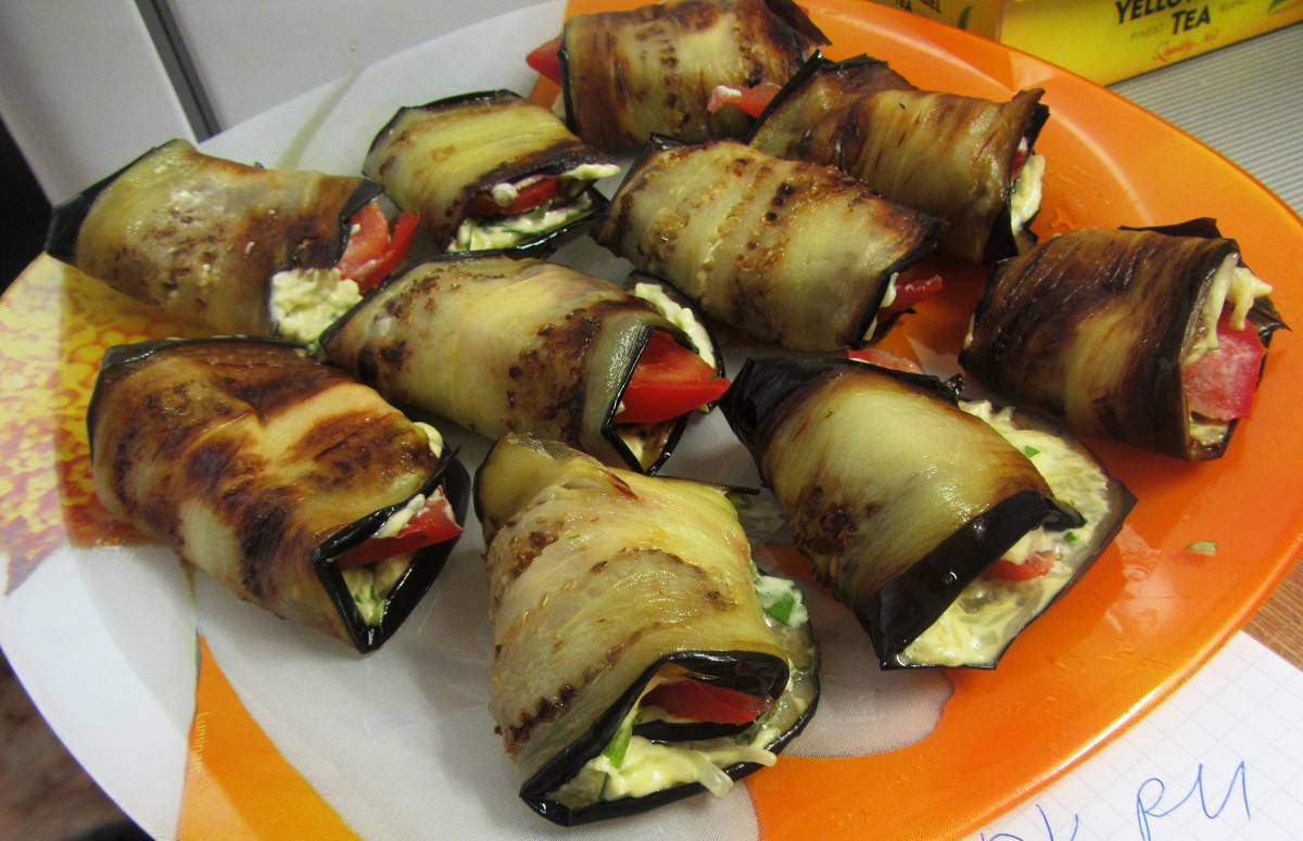 Фото рецепт Субботние баклажанные рулетики