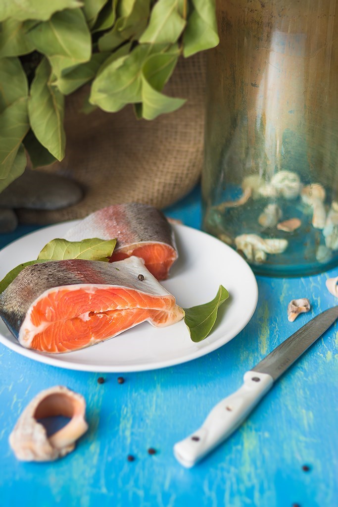 Фото рецепт Красная рыба слабосоленая