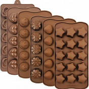 Формы для конфет и мармелада изготавливаются из гибких материалов для удобного извлечения кондитерских изделий. Ячейки чаще всего мелкие или средние самых разнообразных форм: шары, фигурки, сферы. Если форма имеет сложный рельеф, то для лучшего результата перед заливкой массы их можно смазать очень тонким слоем масла.