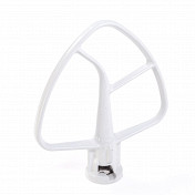 Такую насадку используют в тандеме с планетарным миксером, если нужно замесить разные текстуры: и фарш для котлет, и разные виды теста, и всевозможные кремы, и много чего еще. Лопатка напоминает по форме листок с прожилками-лопастями внутри.