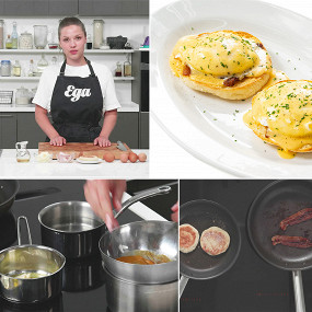 Как приготовить яйца бенедикт c английскими маффинами