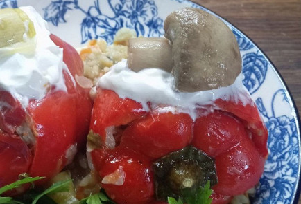 Фото шага рецепта Фаршированные перцы с рисом грибами и овощами 191137 шаг 22  
