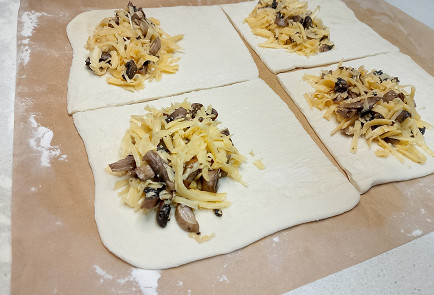 Фото шага рецепта Слойка с грибами и сыром 191221 шаг 6  