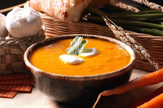 Фото рецепт Морковный суп с мятой