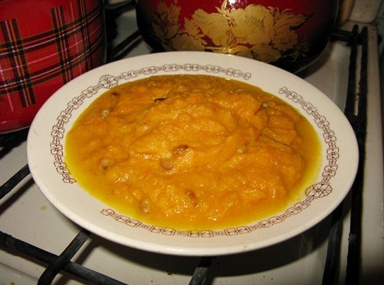 Фото рецепт Суп из тыквы и моркови