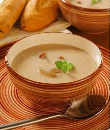 Фото рецепт Суп-пюре из фасоли с грибами