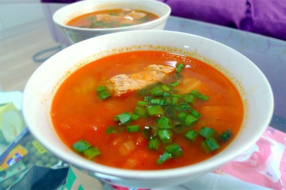 Фото рецепт Томатный суп с говядиной