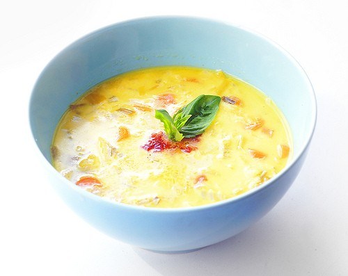 Фото рецепт Кокосовый суп из лука-порея